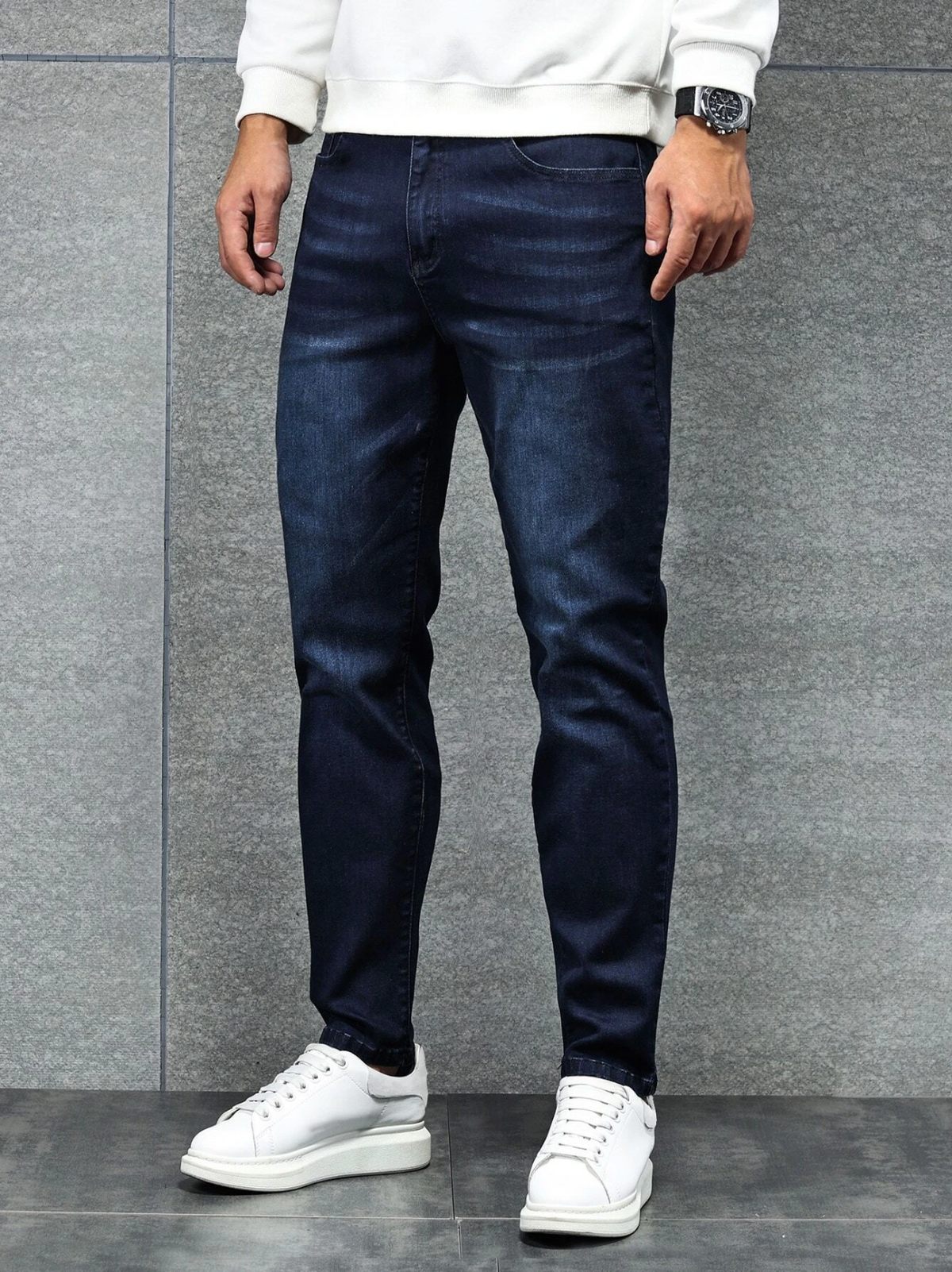 Men Cotton Slant Pocket Jeans