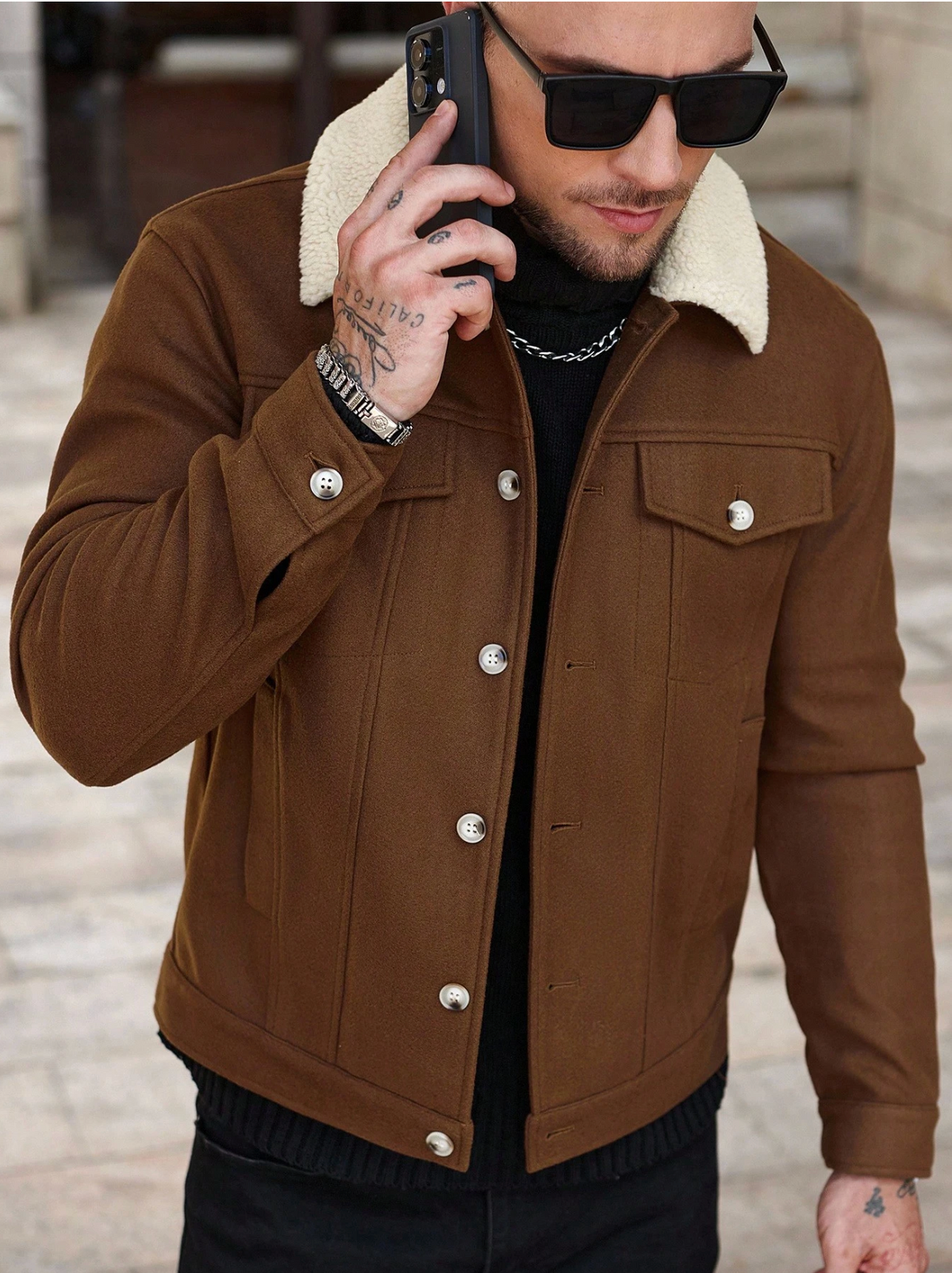 Men's Contrast Color Casual Jacket