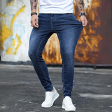 Jean skinny déchiré à blocs de couleurs pour homme