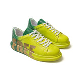 Hand-Painted Customized Sneakers for Women by Apollo Moda | Genova "FREE" Yellow/Green