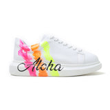 Customized Handpainted Sneakers for Women by Apollo Moda | Aloha Three Stripes