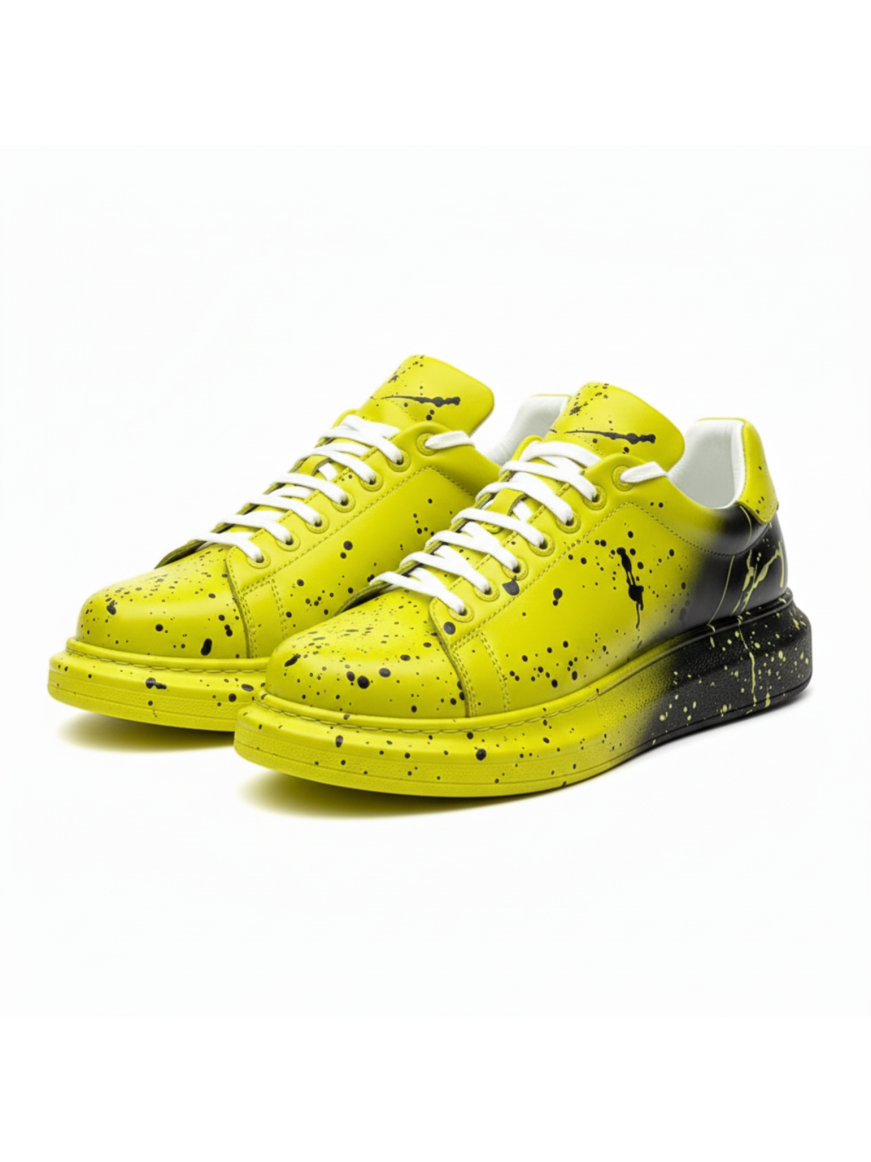 Apollo Moda men's Color Wave Vivid Fusion splatter sneaker with platform sole, fourth angle