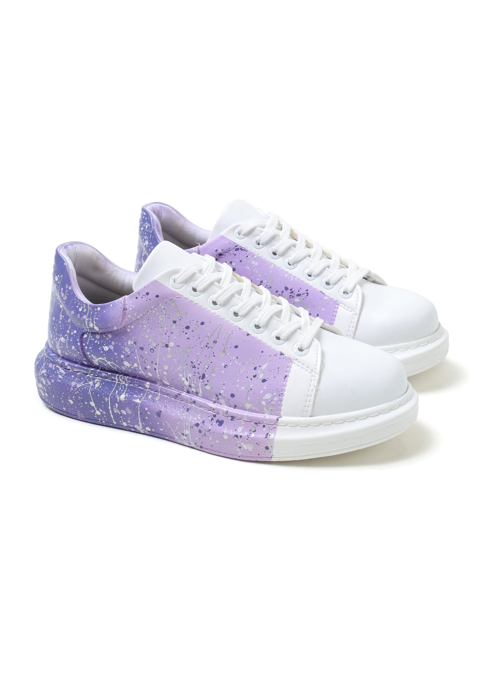 Urban Pulse Tempo Drive hand-painted custom sneaker with platform sole by Apollo Moda, third angle