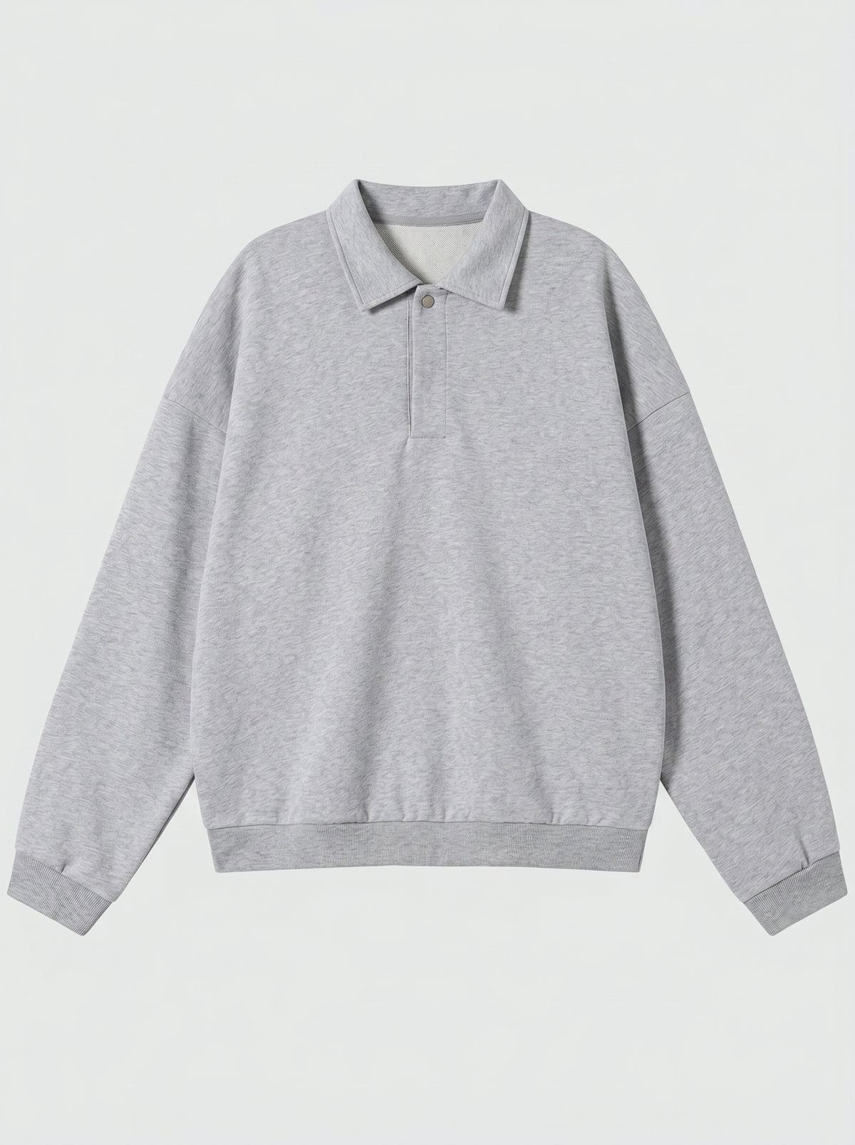 Half-Placket Polo Collar Oversized Sweatshirt