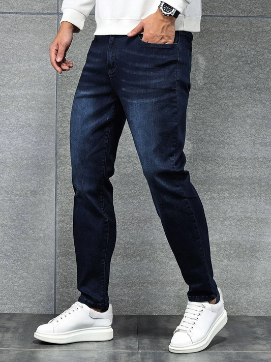 Cotton slant pocket jeans by Apollo Moda, view 2