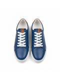 Arion Azure blue leather casual sneaker with white sole by Apollo Moda, fourth angle