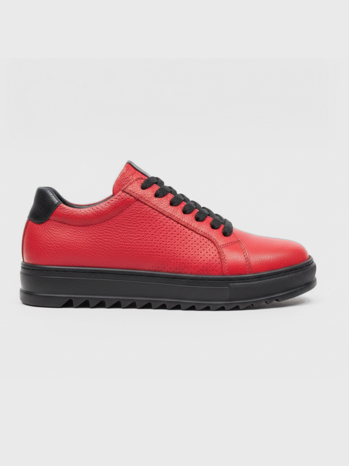 Apollo Moda Men's Arion Flame red and black leather sneaker, main product photo