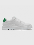 Apollo Moda Men's Arion Verde white leather sneaker with green accents, main product photo