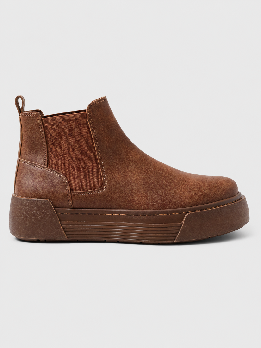 Apollo Moda Men's Avalon Light Brown Chelsea boot with platform sole, main product photo