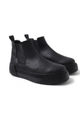 Avalon Onyx Chelsea boot in matte black with cushioned platform sole by Apollo Moda