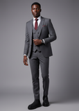 Avalon Onyx Chelsea boot in black by Apollo Moda, styled with a tailored grey suit