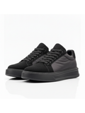 Men's Genesis Axel by Apollo Moda, black sneaker with grey accents, third angle