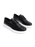Lazio Monochrome Classic dress shoe in black by Apollo Moda, view 3