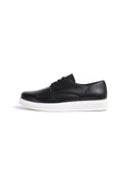 Lazio Monochrome Classic dress shoe in black with white sole by Apollo Moda
