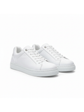 Men's Orion Cloud by Apollo Moda, white low-top lace-up sneaker with slim sole, third angle