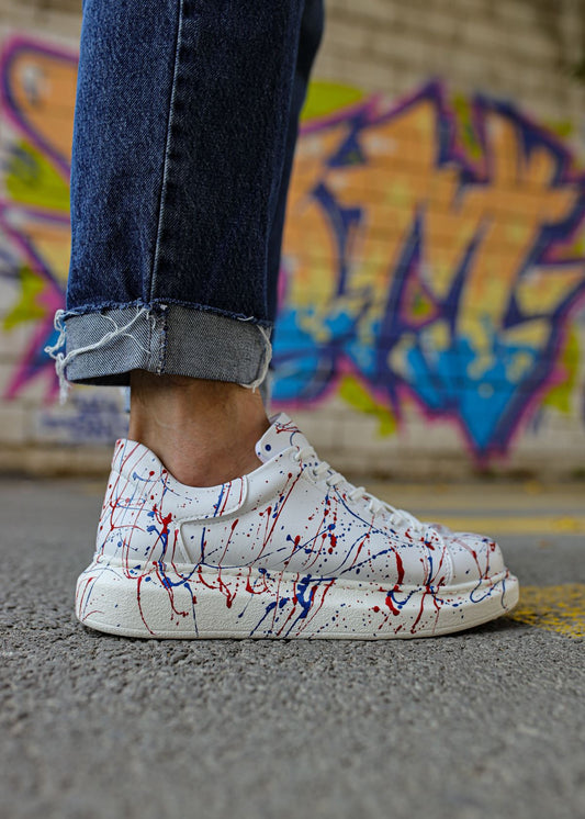 Apollo Moda Porto Vibe hand-painted splatter sneaker, fourth angle