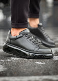 Stark Eclipse Collection casual sneaker in all black by Apollo Moda, view 2