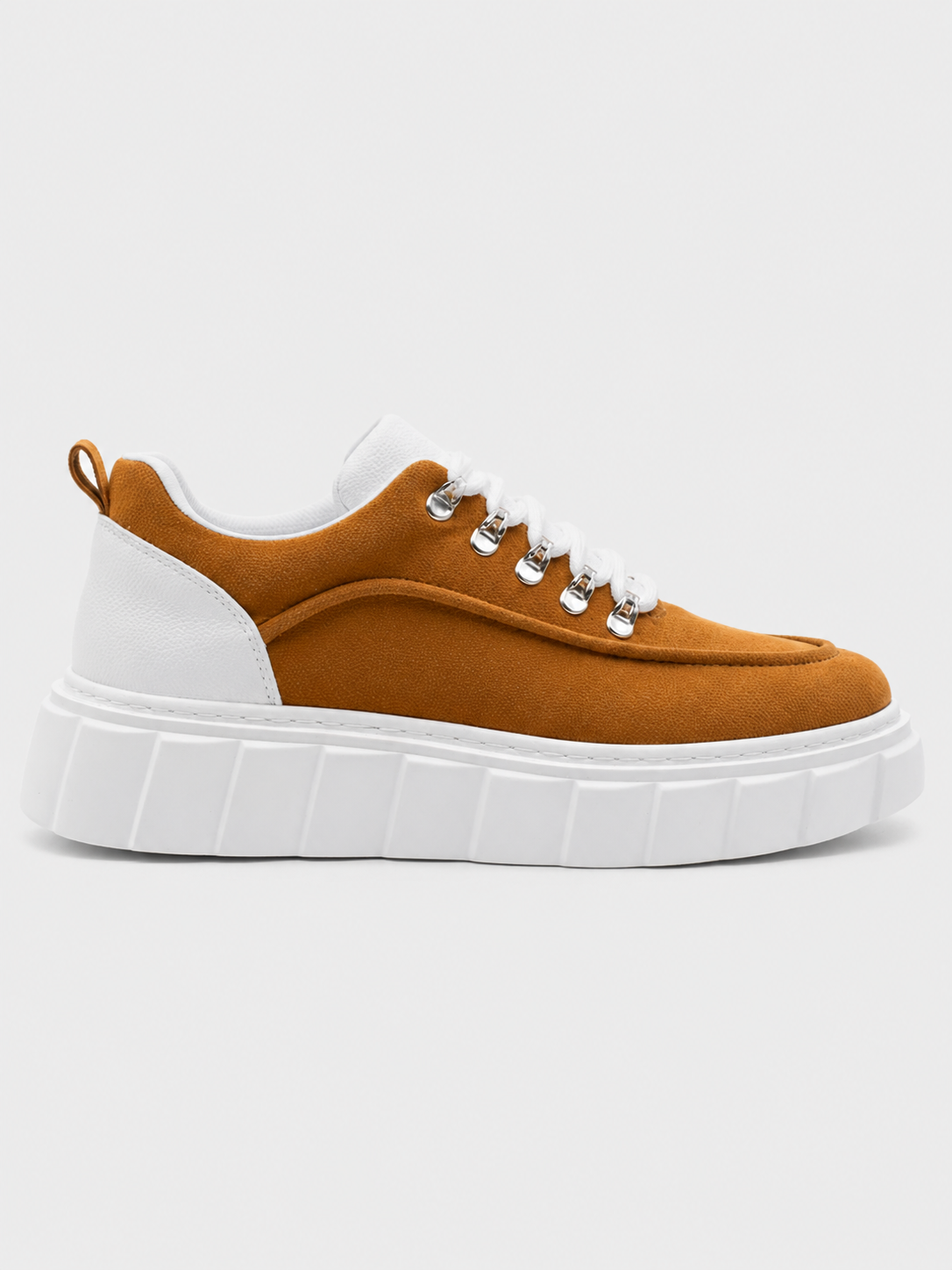 Apollo Moda Men's Vega Terra brown chunky platform sneaker with metal eyelets, main product photo