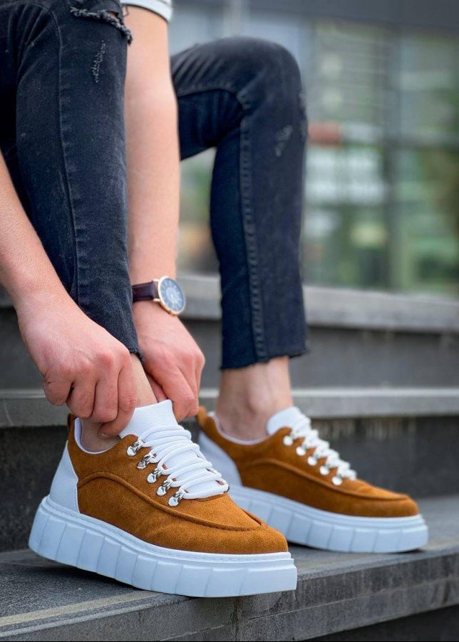 Vega Terra brown chunky platform sneaker by Apollo Moda, sixth angle