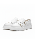 Apollo Moda men's Zion Pristine Purity white chunky sole loafer, fourth angle