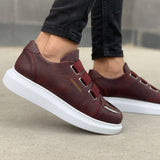 Slip-On Sneakers with Metal Toe for Men by Apollo | Luiz X in Bordeaux Brilliance