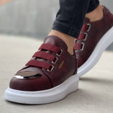 Slip-On Sneakers with Metal Toe for Men by Apollo | Luiz X in Bordeaux Brilliance