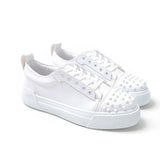 Spike Toe Casual Sneakers for Men by Apollo Moda | Celtics Snowy Serenity