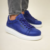 Low Top Casual Sneakers for Men by Apollo Moda | Pluto Azure Blue