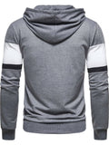 Men Contrast Panel Letter Graphic Drawstring Hoodie - Apollo Moda