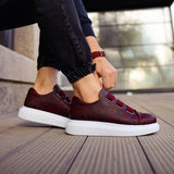 Slip-On Casual Sneakers for Men by Apollo | Luiz in Bordeaux Brilliance