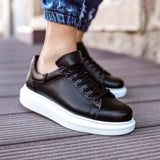 Low Top Casual Everyday Sneakers for Men by Apollo Moda | Pluto Shadow Black